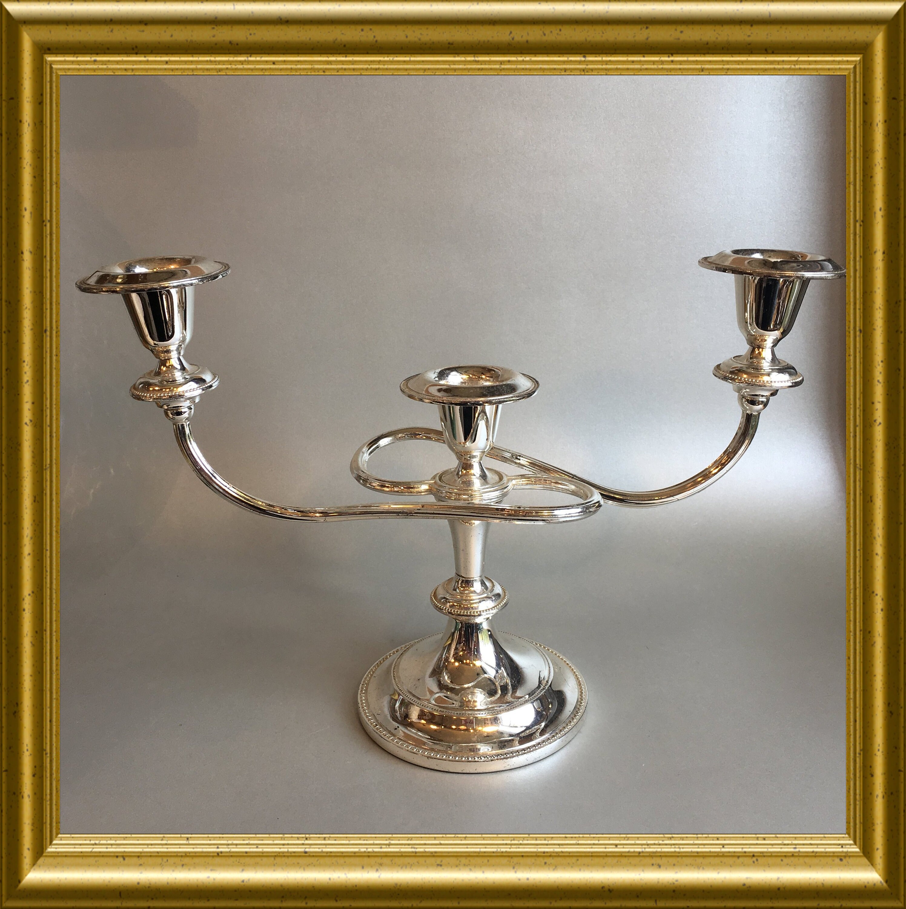 Vintage silver plated candle holder