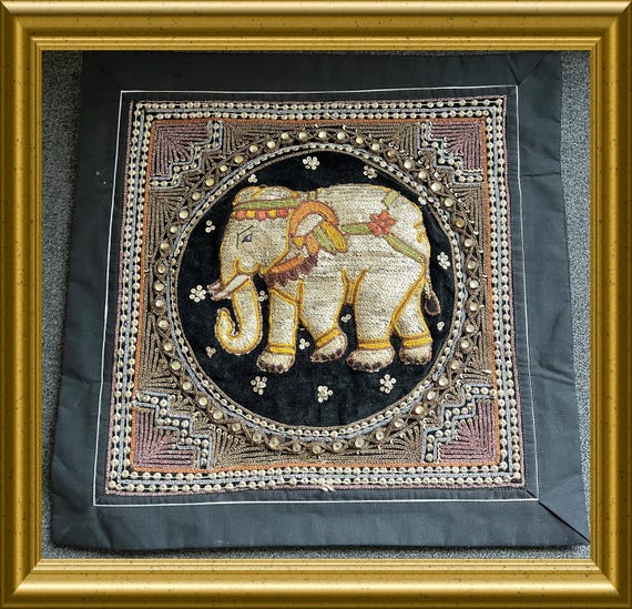Kalaga cushion cover oriental handicraft elephant