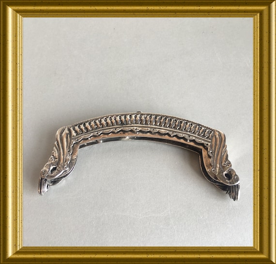 Antique Dutch silver coin purse frame from 1858