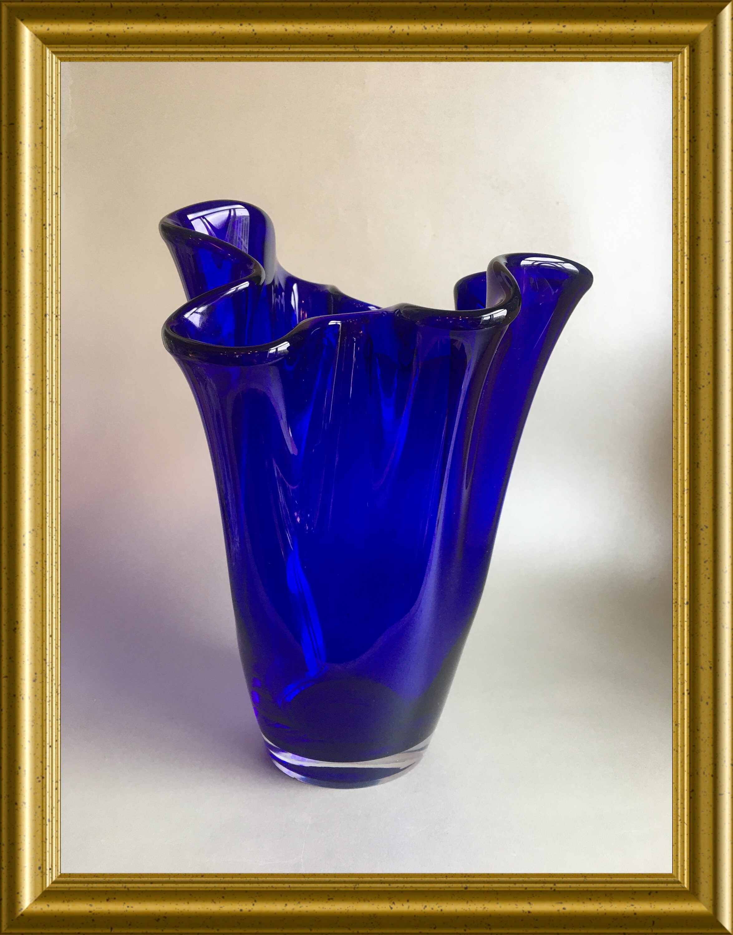 Vintage Cobalt Blue Glass Vase