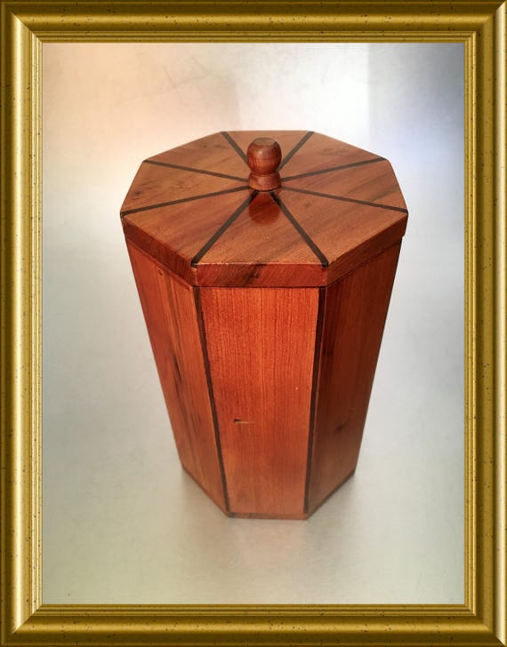 Antique octagonal wooden box