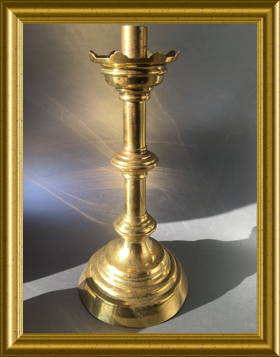 Antique brass candle holder, candlestick