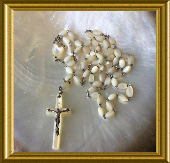 Vintage rosary with mother of pearl beads