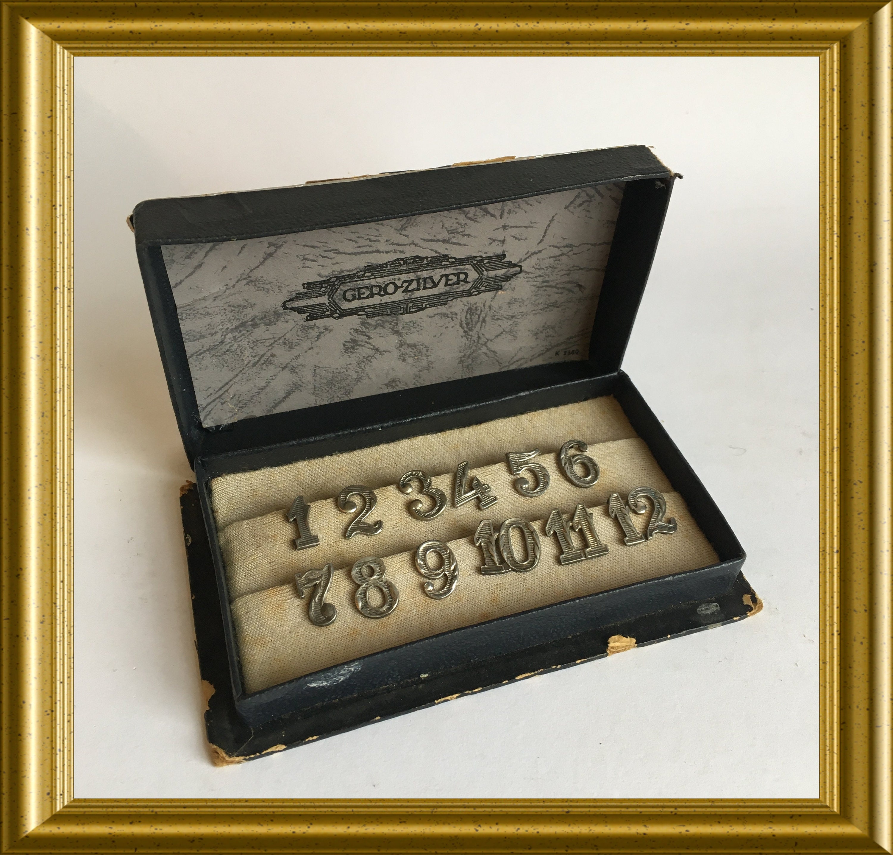 Silver plated numbers for drinking glass recognition Gero Holland