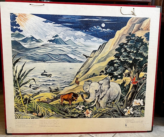 Local pick-up in Gouda only: Old school poster no. 1 The creation, animals