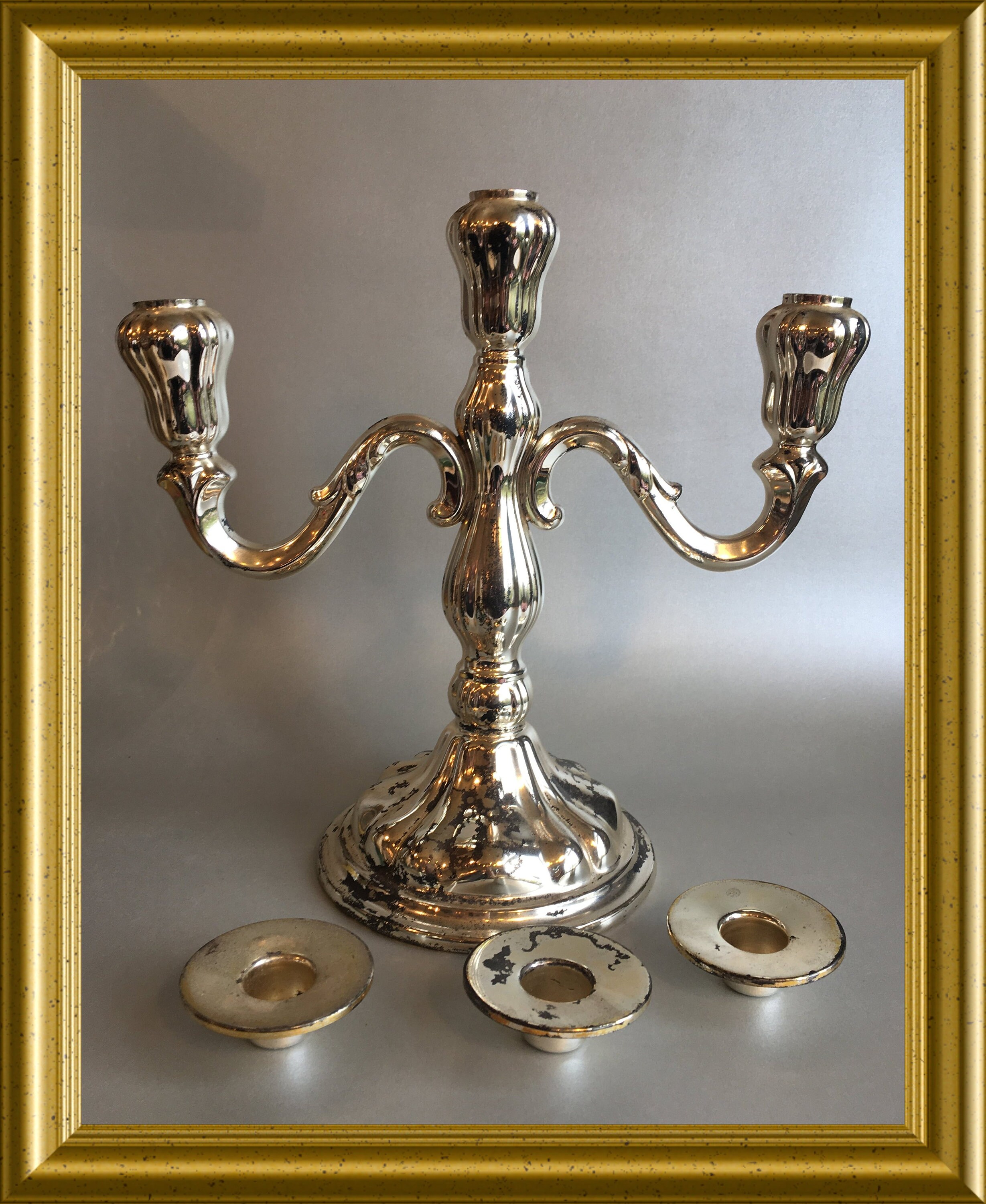 Vintage silver plated candle holder