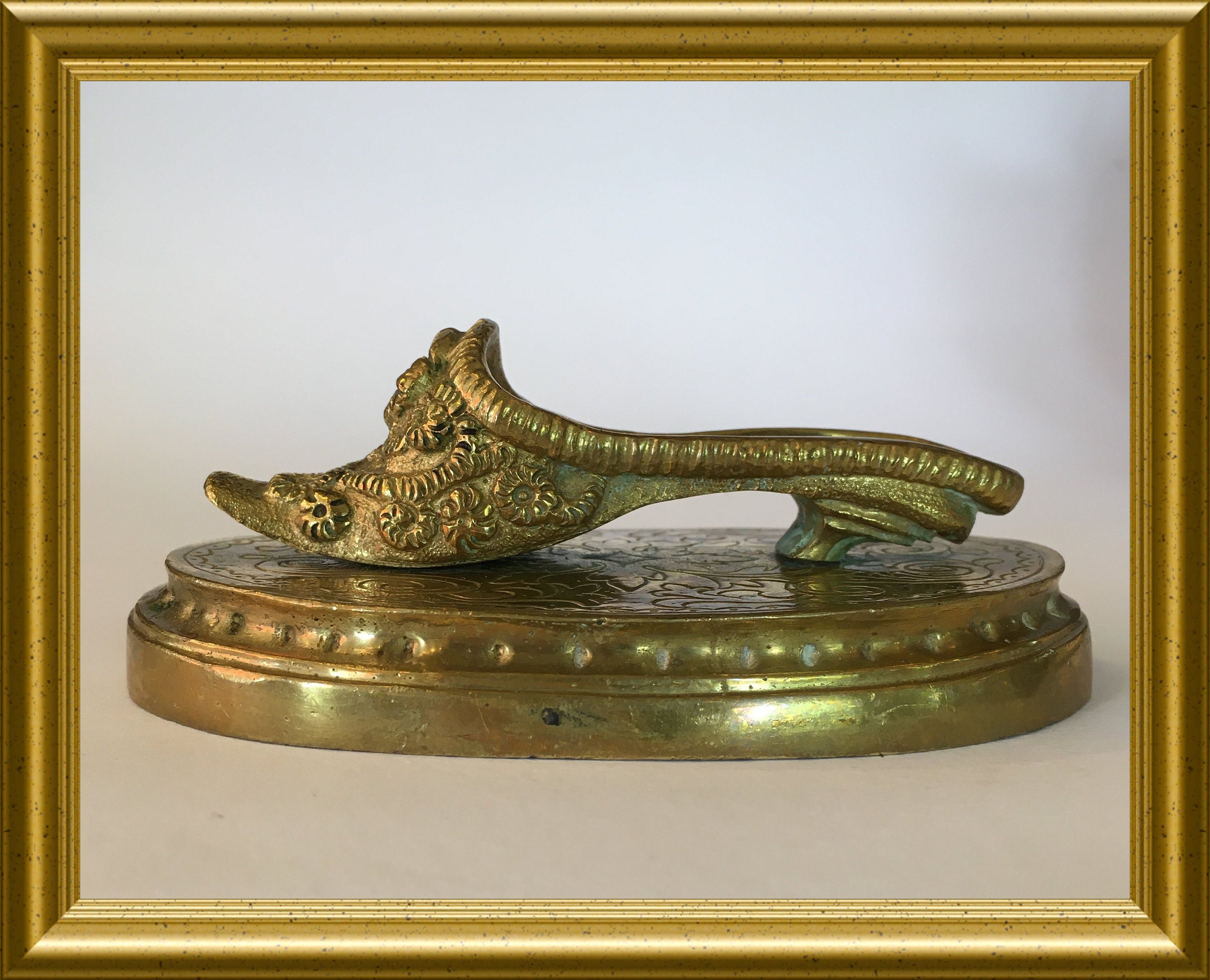 Antique bronze slipper / shoe