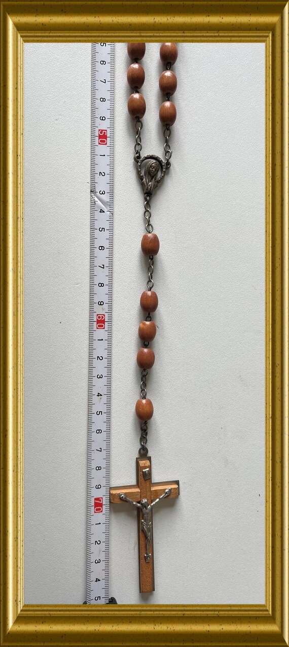 古い長い木製のロザリオ - Etsy 日本