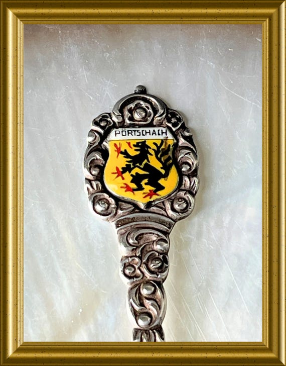 Silver spoon with enamel: Portschach