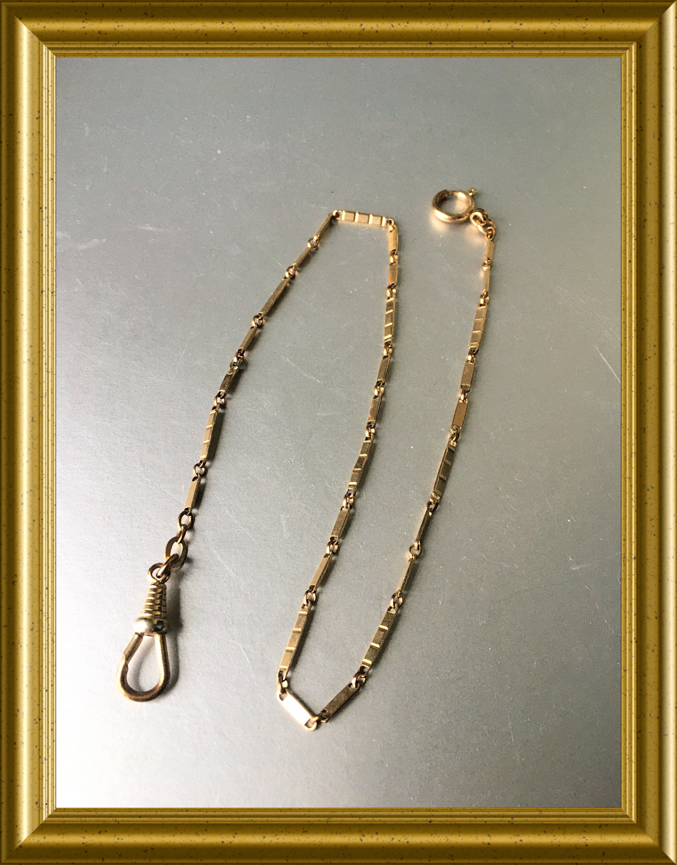 Vintage gold plated pocket watch chain Kollmar & Jourdan, Pforzheim