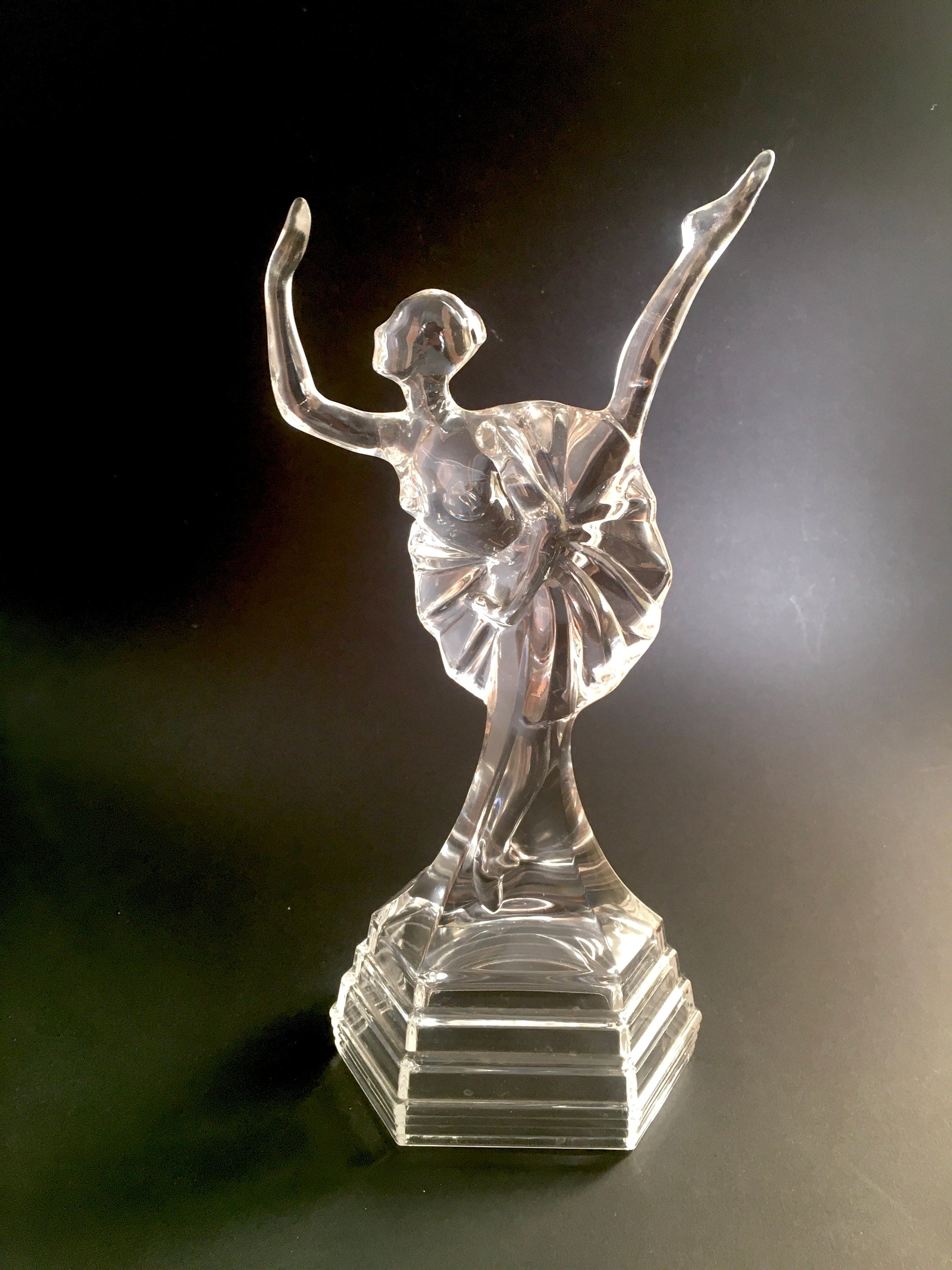 Vintage glass sculpture RCR dancer, ballerina, Royal Crystal Rock