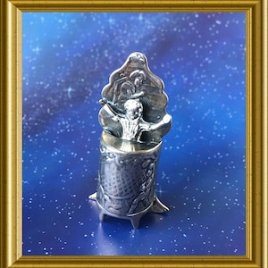 Sterling silver Dutch miniature children's chair, poop chair