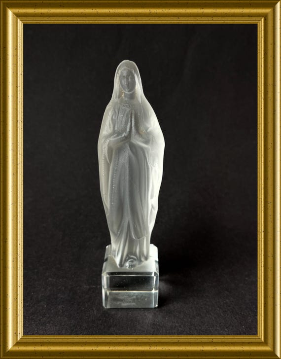 Vintage frosted glass figurine: Mary
