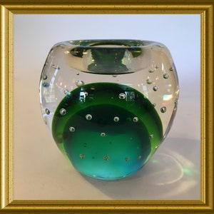 Vintage green votive/ candle holder