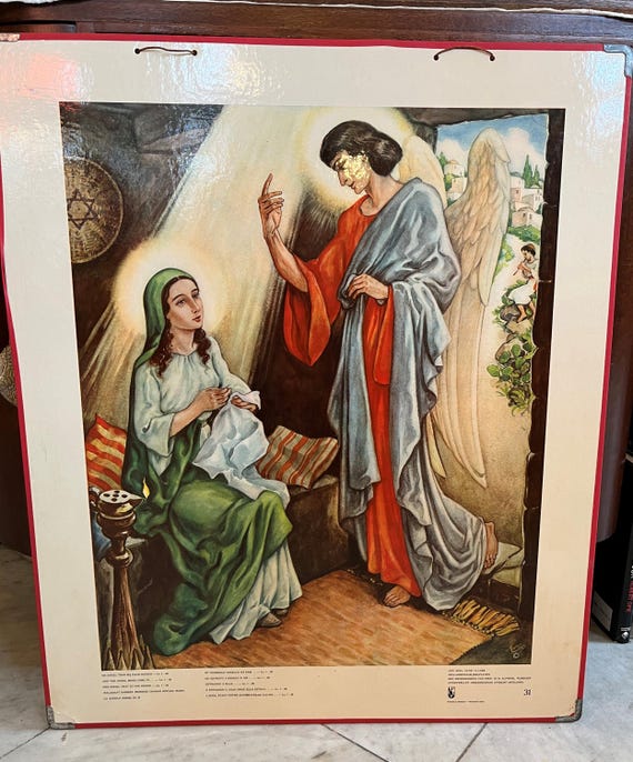 Local pick-up in Gouda only: Old School Poster No. 31 The Annunciation, Angel