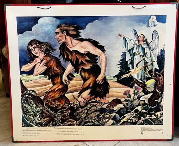Local pick-up in Gouda only: Old school poster no. 5 The Expulsion from Paradise.