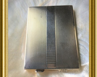 Art deco silver powder compact