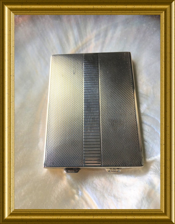 Art deco silver powder compact