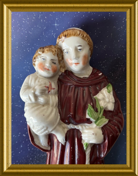 Antique porcelain Holy Antony figurine