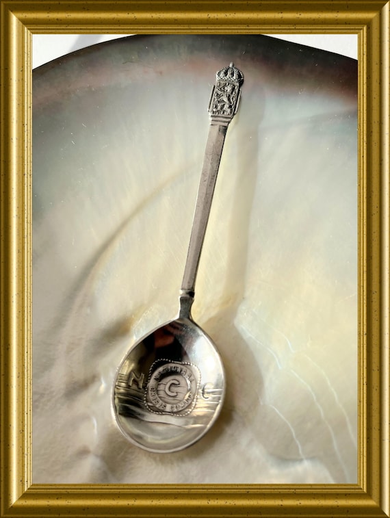 Vintage silver tea spoon : National Crisis Committee,