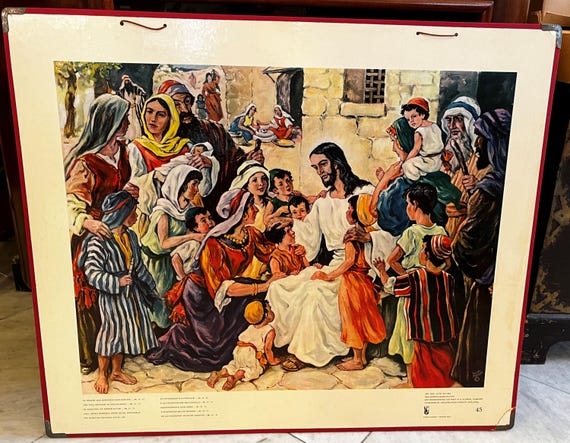 Local pick-up in Gouda only: Old School Poster No. 45 Children with Jesus *