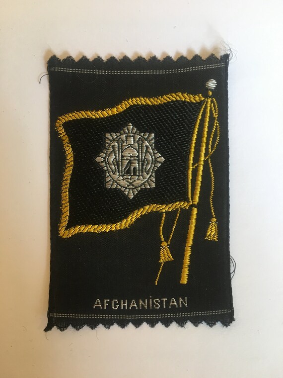 Vintage woven silk tobacco patch: flag Afganistan