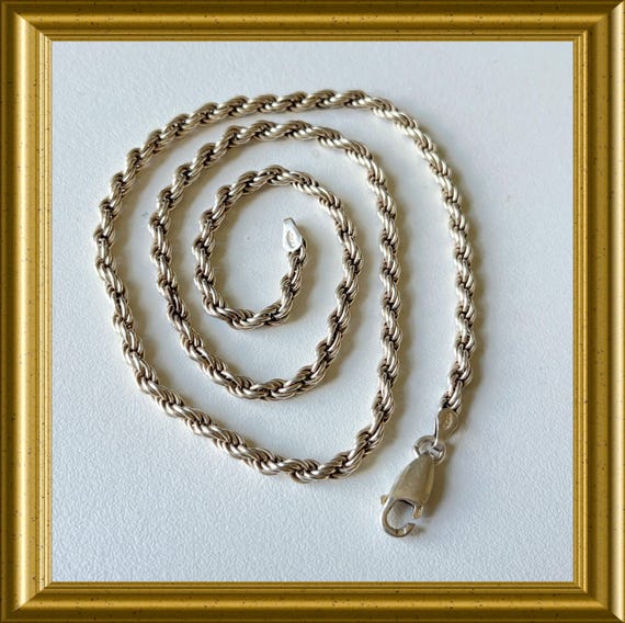 Sterling silver rope chain necklace
