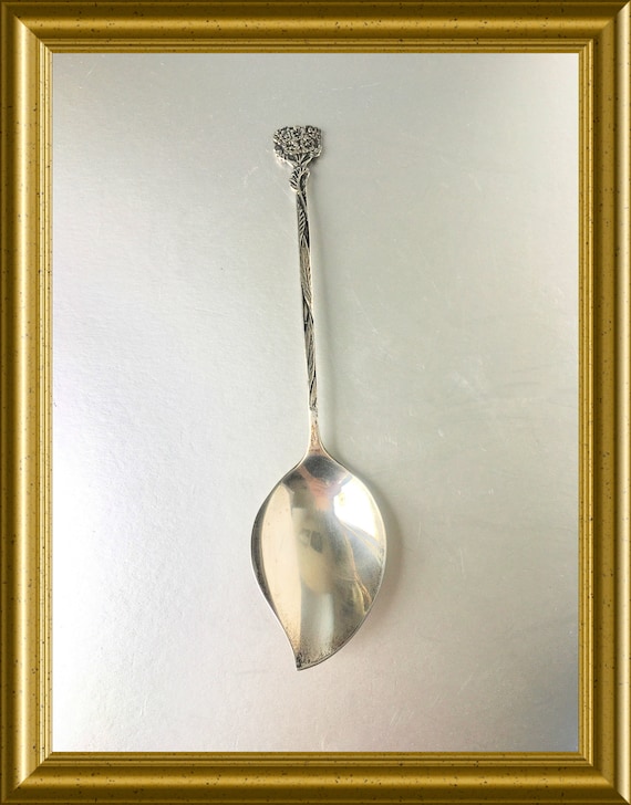 Rare Dutch silver spoon: Schoonhoven, Hooijkaas, 1935, forget me not