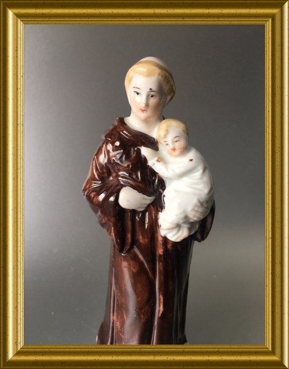 Antique  porcelain Holy Antony figurine