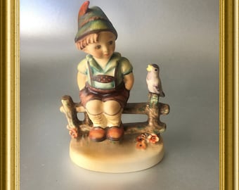 Vintage figurine: Goebel, Hummel, boy on fence, 111 3/0, TMK2, 50's