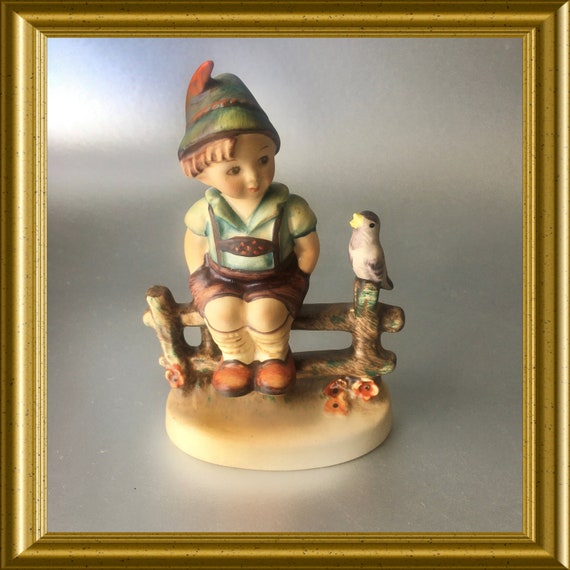 Vintage figurine: Goebel, Hummel, boy on fence, 111 3/0, TMK2, 50's