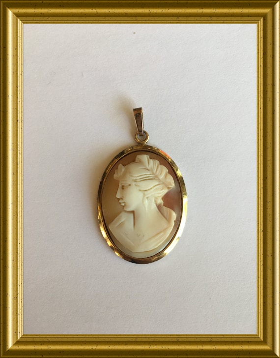 Vintage pendant: shell cameo