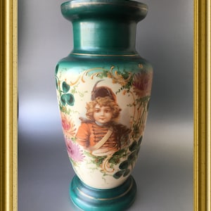 Antique opaline glass vase: child