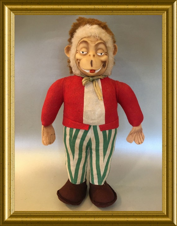 Vintage doll: monkey with clothes