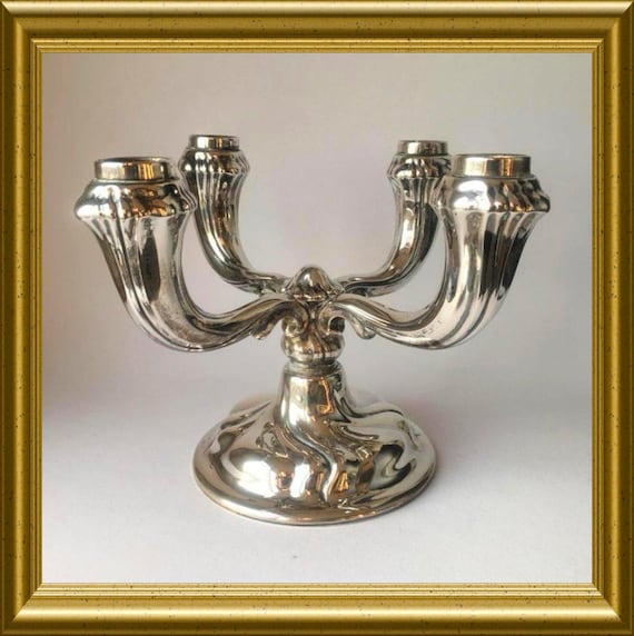 Beautiful Silver Four‑Arm Candelabra – Jakob Grimminger (1900–1939)