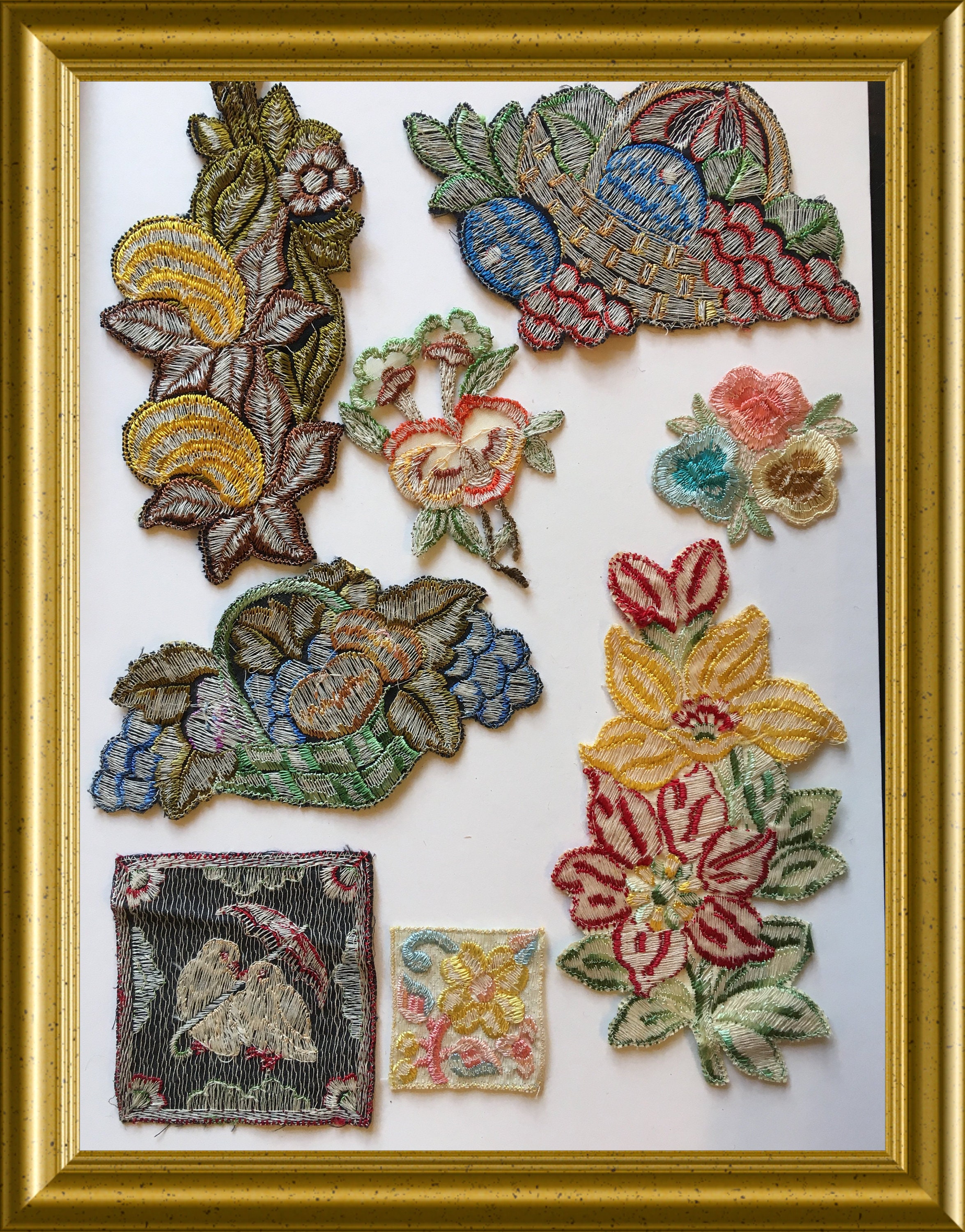 Vintage Turmac silk applique from the 30's: butterfly