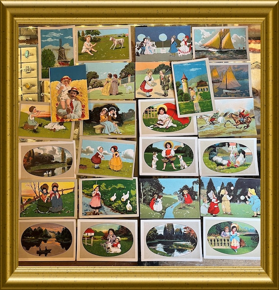 Vintage set of 25 small prints