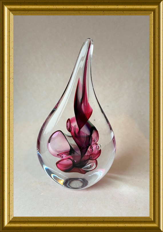 Vintage signed glass paperweight: Adam Jablonski