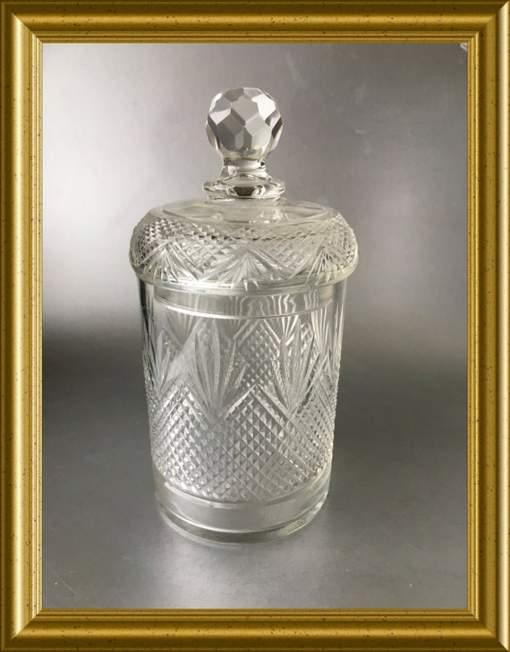 Antique cut crystal candy jar/ lidded jar