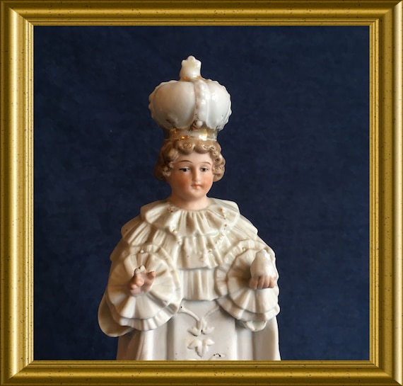 Antique porcelain figurine: Infant of Prague, child of Prague, Jesus