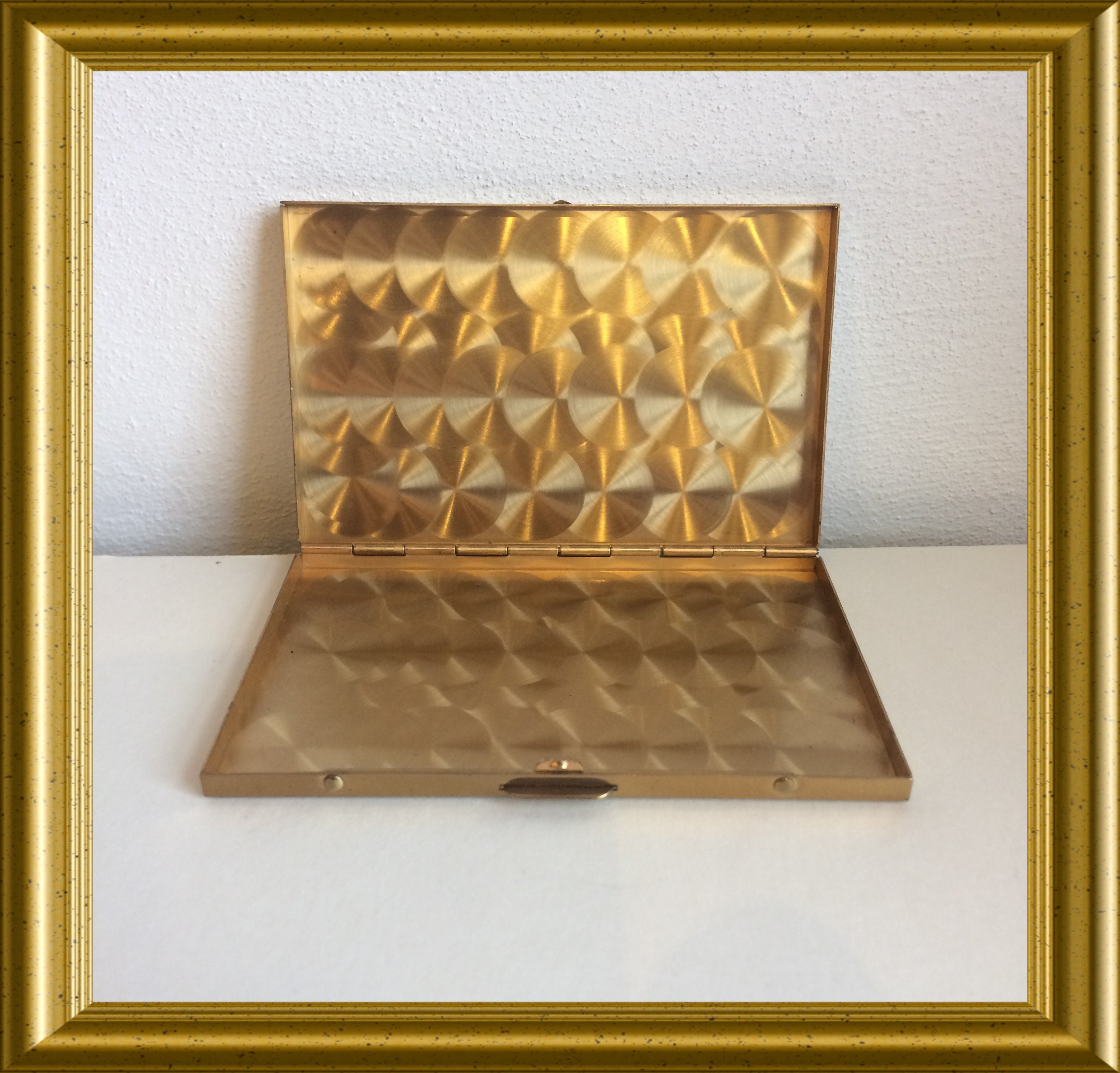 Vintage business card case, guilloche enamel rose