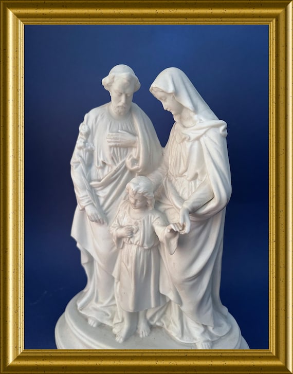 Antique bisque porcelain figurine: holy family