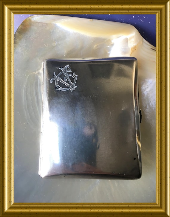 Vintage 800 silver cigarette case with monogram