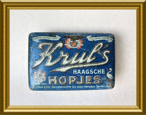 Antique candy tin: Krul’s Haagsche Hopjes