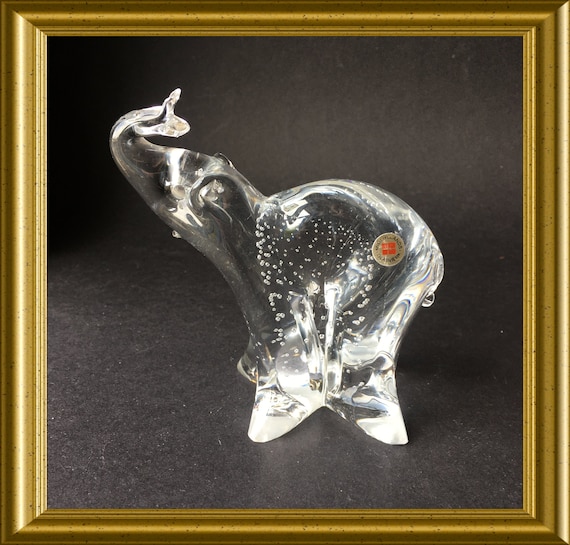 Vintage animal figurine glass: elephant, Midtjylland, Denmark