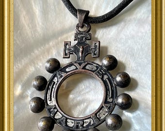 Ciondolo rosario vintage: anello rosario, anello preghiera, dieci sterline, Maria