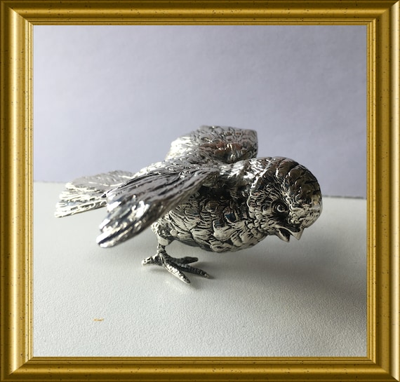 Vintage silver bird figurine