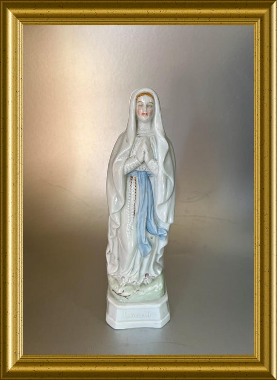 Antique porcelain Holy Mary Lourdes figurine