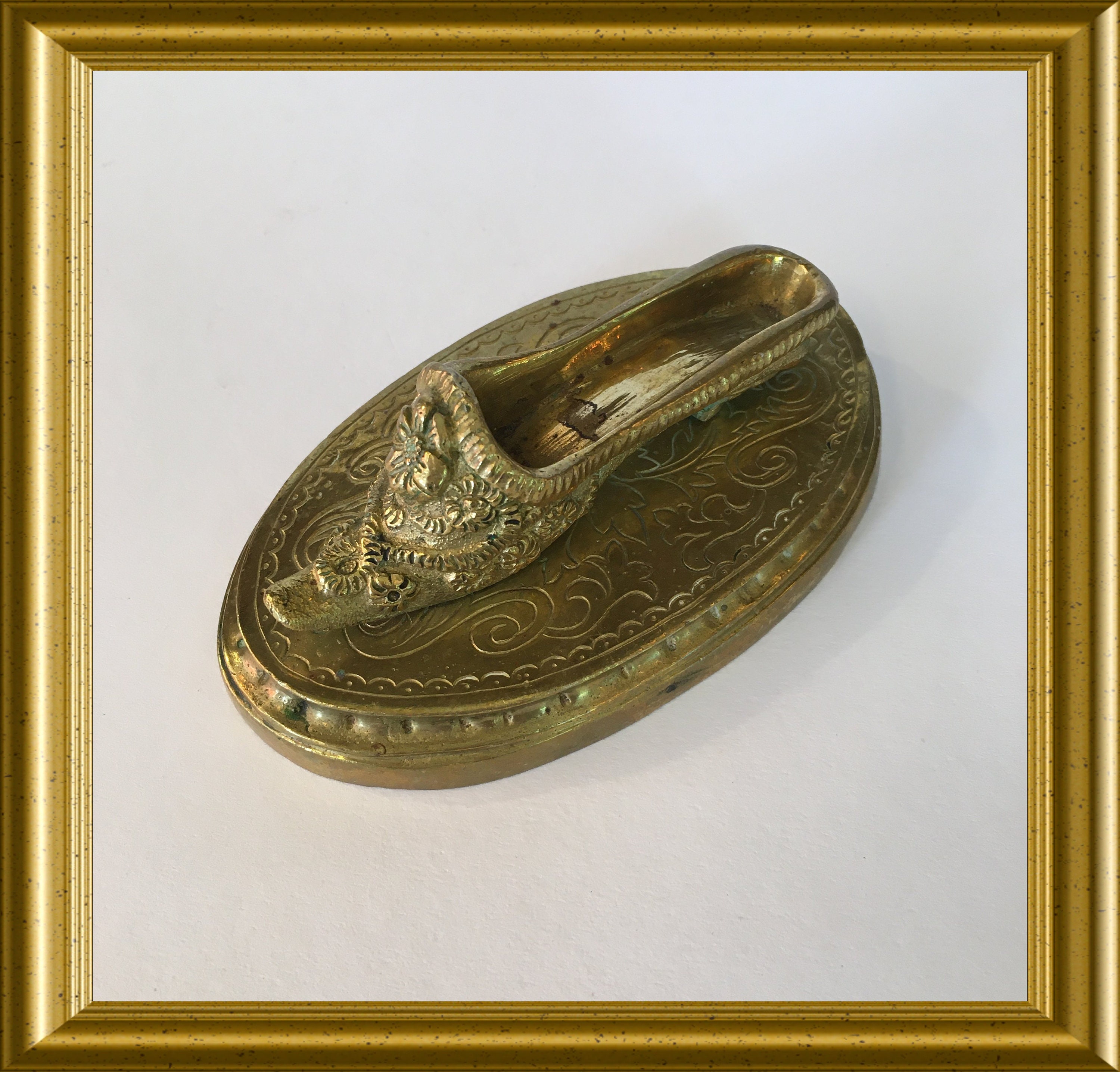 Antique bronze slipper / shoe