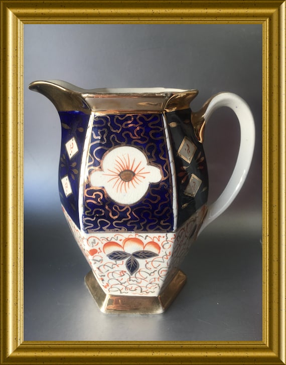 Vintage ceramic jug with Imari colours